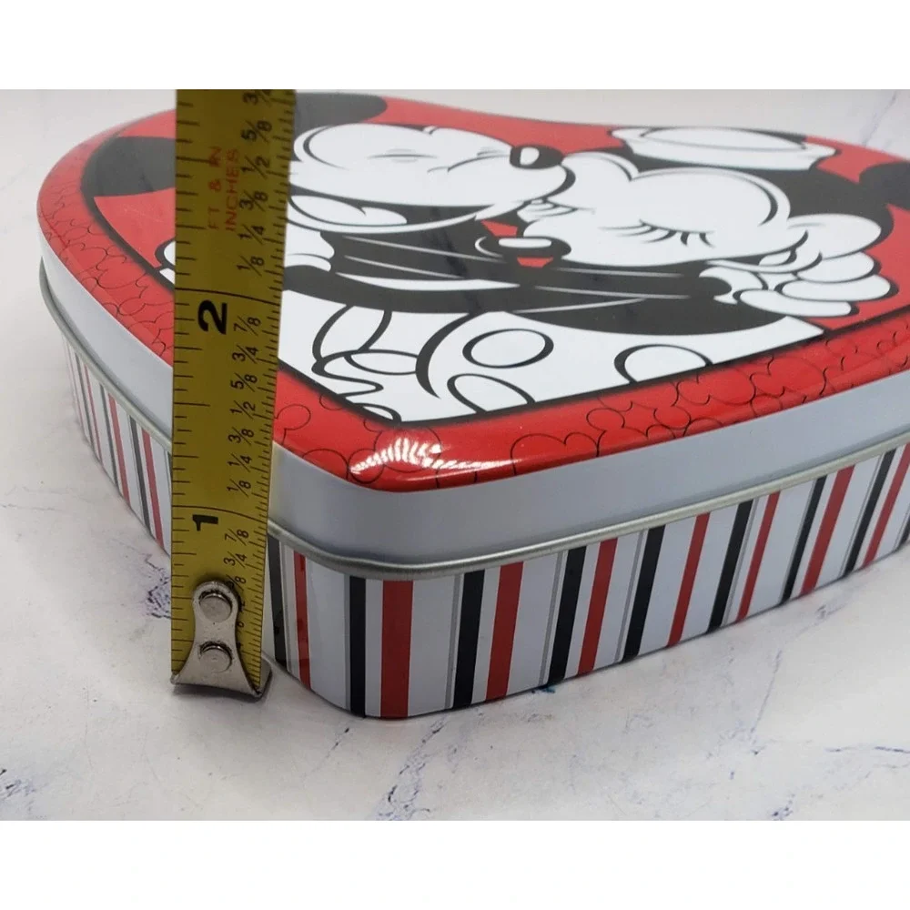 Disney Mickey & Minnie Mouse Valentine's Heart Shaped Collectible Tin Container - Picture 11 of 11